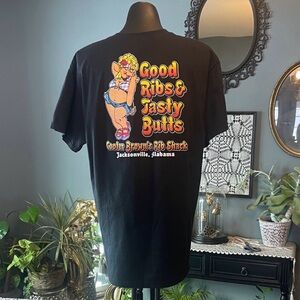 Jerzees Black Graphic Tee with Colorful Design